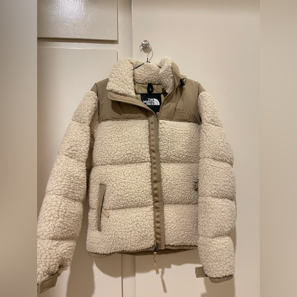 The North Face Other - The North Face Nupste Beige and Cream Sherpa Jacket Unisex